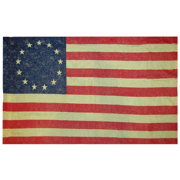 Vintage Betsy Ross 100D Premium Woven Poly Nylon 28"x48" Sleeve Flag (RUF)