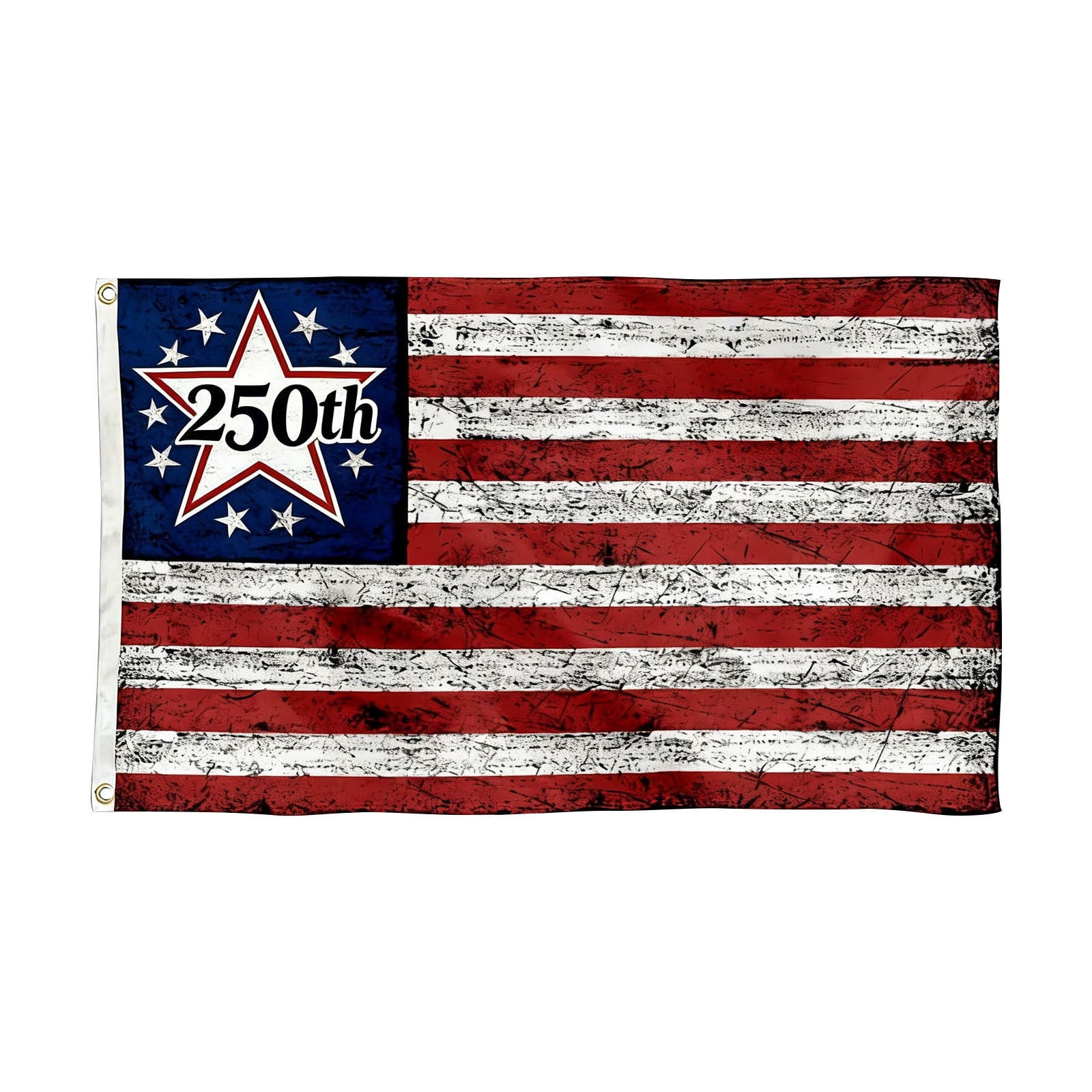 Flag Betsy 0 Ross Vintage American 3x5 Tea Stained - Star USA 