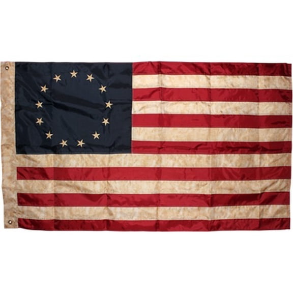 Vintage Betsy Ross Flag 3x5 ft 420D Nylon Tea-stained Antiqued Brass Grommets