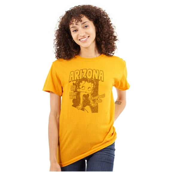 Vintage Betty Boop Arizona State Map Women Plus Size Graphic Tee Tees Brisco Brands 5X