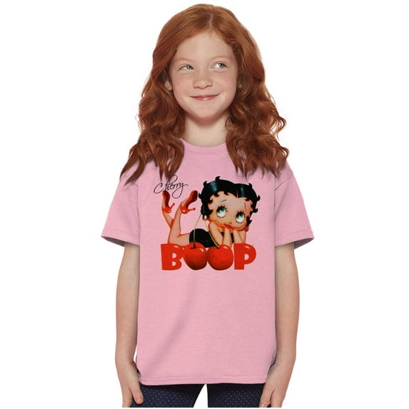 Vintage Betty Boop Cartoon Cherry Girls Kids T Shirt Tees Teen Brisco Brands XS