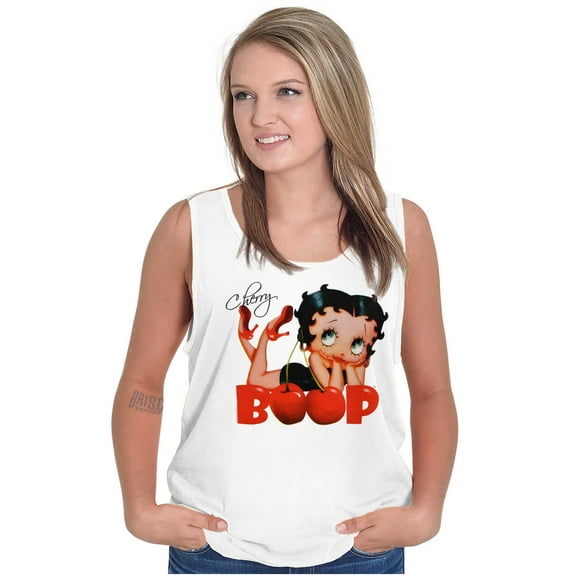 Vintage Betty Boop Cartoon Cherry Tank Top Tee Shirt Women Brisco Brands S