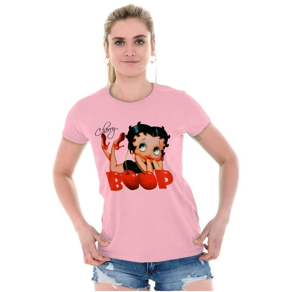 Vintage Betty Boop Cartoon Cherry Women's T Shirt Ladies Tee Brisco Brands L