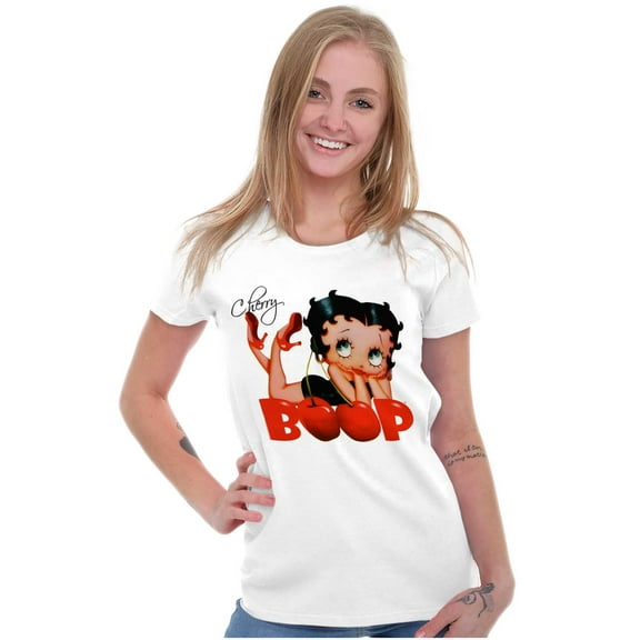 Vintage Betty Boop Cartoon Cherry Women's T Shirt Ladies Tee Brisco Brands M