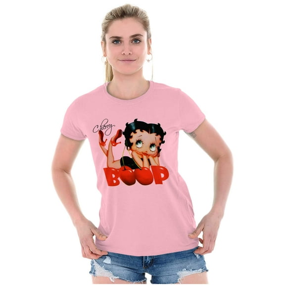 Vintage Betty Boop Cartoon Cherry Women's T Shirt Ladies Tee Brisco Brands X