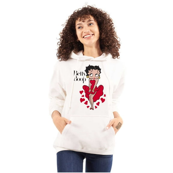 Vintage Betty Boop Cartoon Hearts Hoodie Sweatshirt Women Brisco Brands L