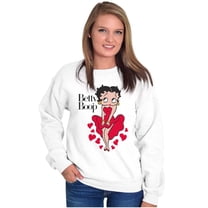 Vintage Betty Boop Cartoon Hearts Women Crewneck Sweatshirt Brisco Brands S