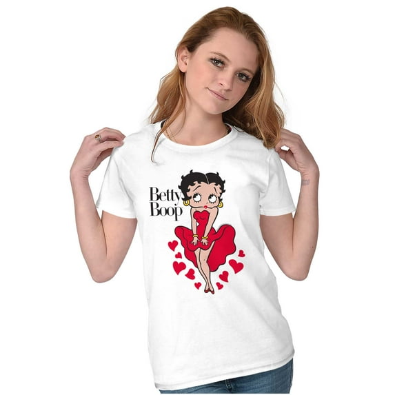 Vintage Betty Boop Cartoon Hearts Women's T Shirt Ladies Tee Brisco Brands S
