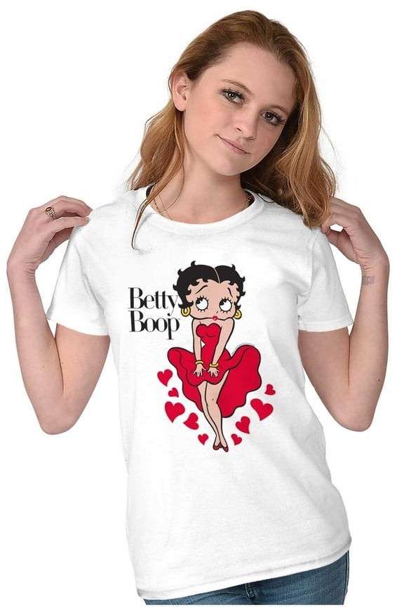 Vintage Betty Boop Cartoon Hearts Women's T Shirt Ladies Tee Brisco Brands S