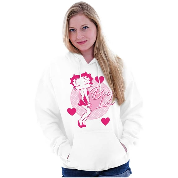 Vintage Betty Boop Cartoon Love Heart Hoodie Sweatshirt Women Brisco Brands S