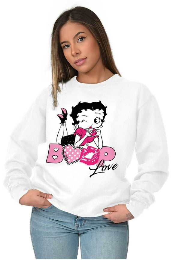 Vintage Betty Boop Cartoon Love Women Crewneck Sweatshirt Brisco Brands S