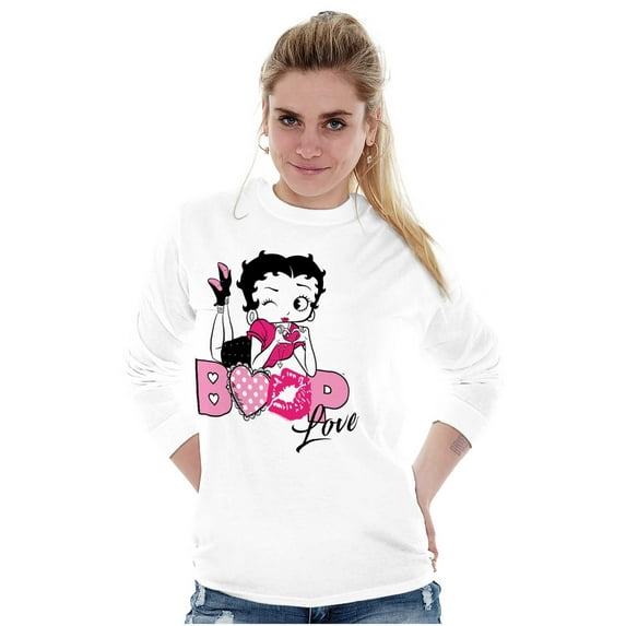 Vintage Betty Boop Cartoon Love Women Plus Size Long Sleeve Tee Brisco Brands 3X
