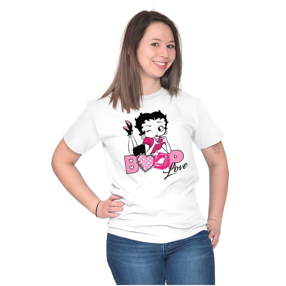 Vintage Betty Boop Cartoon Love Women's Graphic T Shirt Tees Brisco Brands M