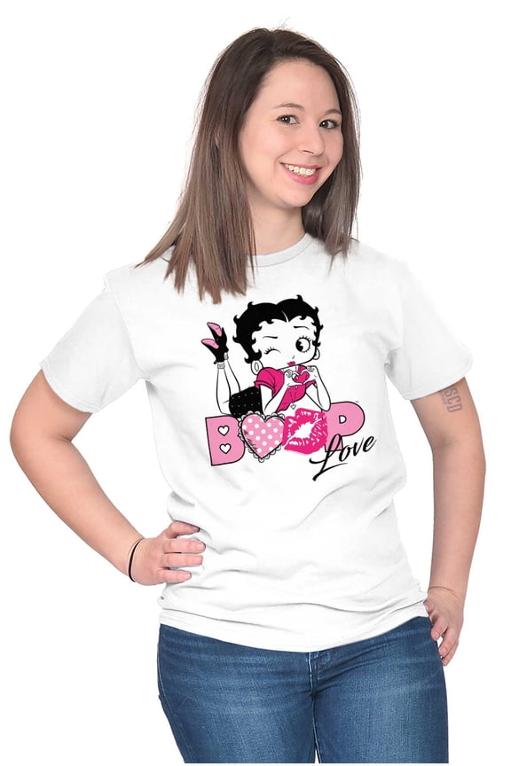 Vintage Betty Boop Cartoon Love Women's Graphic T Shirt Tees Brisco Brands M