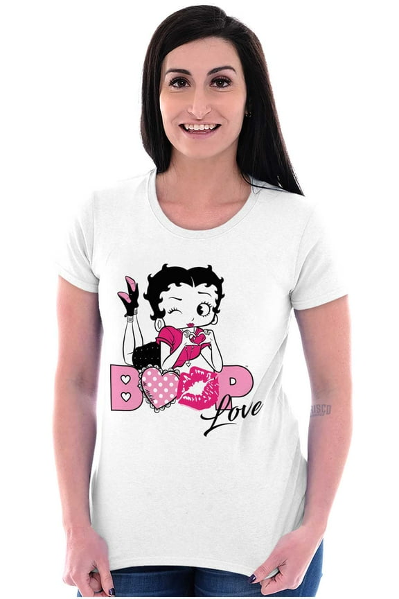Vintage Betty Boop Cartoon Love Women's T Shirt Ladies Tee Brisco Brands X