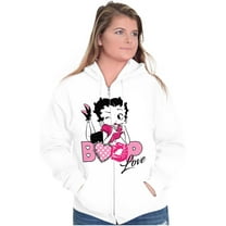 Vintage Betty Boop Cartoon Love Zip Hoodie Sweatshirt Women Brisco Brands S