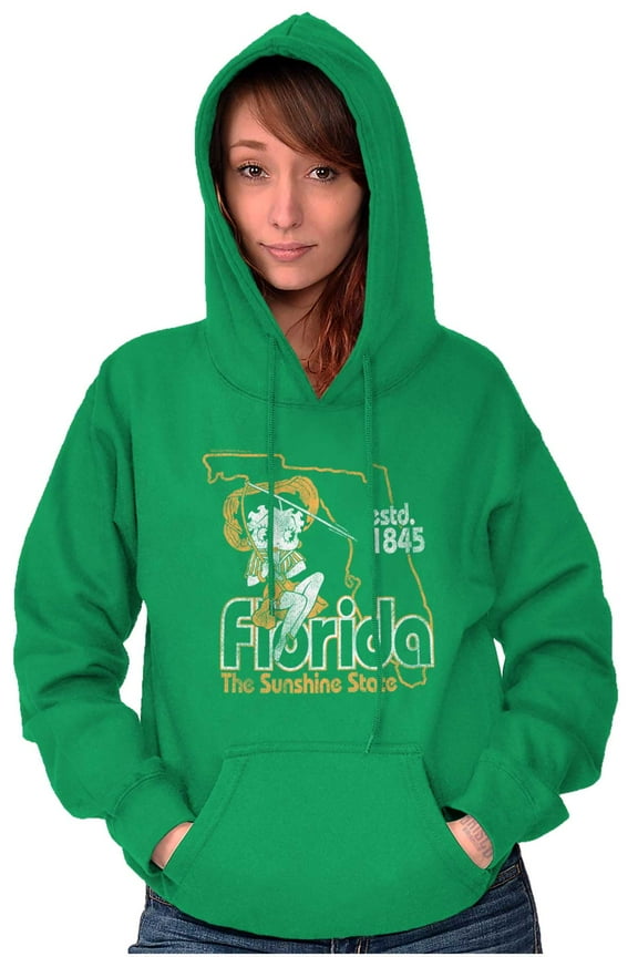Vintage Betty Boop Florida State Map Hoodie Sweatshirt Women Brisco Brands S