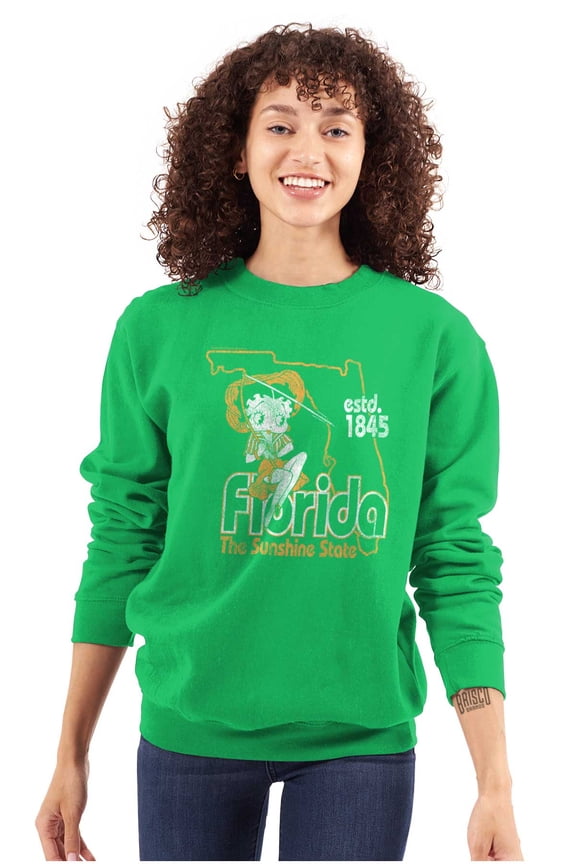 Vintage Betty Boop Florida State Map Women Plus Size Sweatshirt Brisco Brands 2X