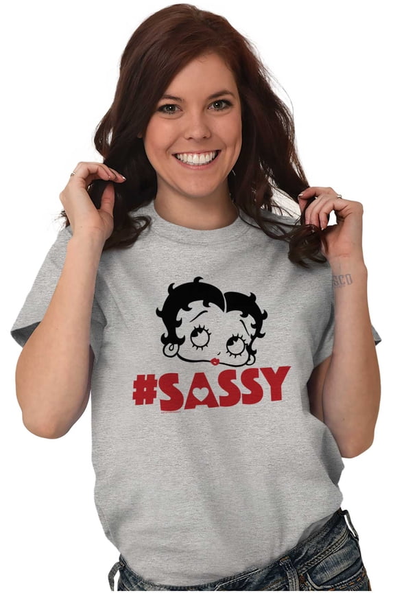 Vintage Betty Boop Hashtag Sassy Women's Graphic T Shirt Tees Brisco Brands L