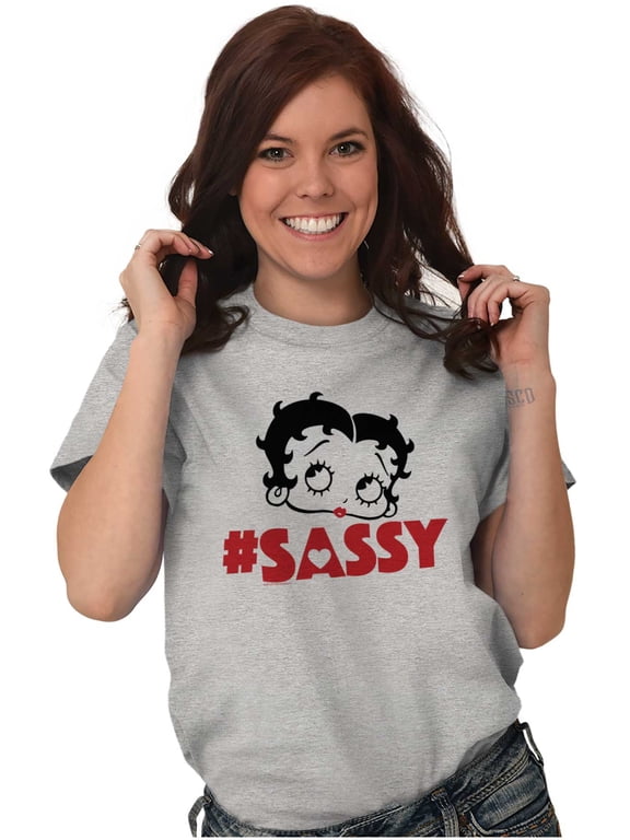 Vintage Betty Boop Hashtag Sassy Women's Graphic T Shirt Tees Brisco Brands S