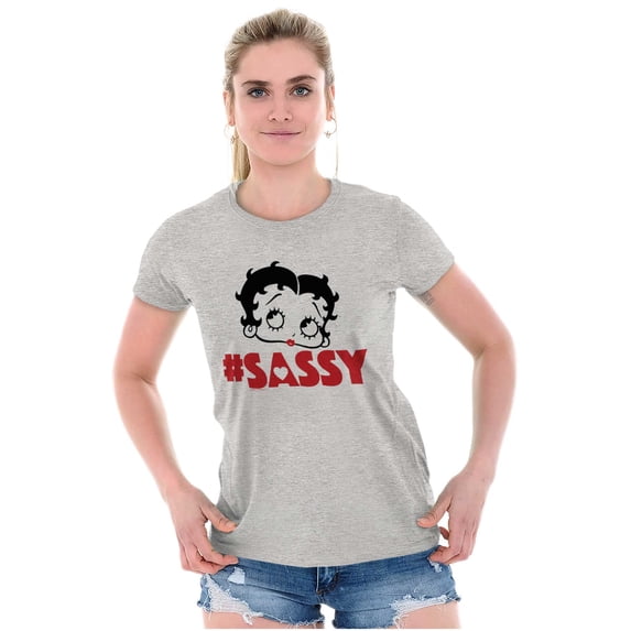 Vintage Betty Boop Hashtag Sassy Women's T Shirt Ladies Tee Brisco Brands S