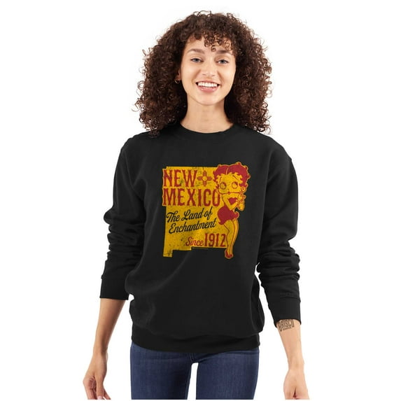 Vintage Betty Boop New Mexico State Women Crewneck Sweatshirt Brisco Brands S