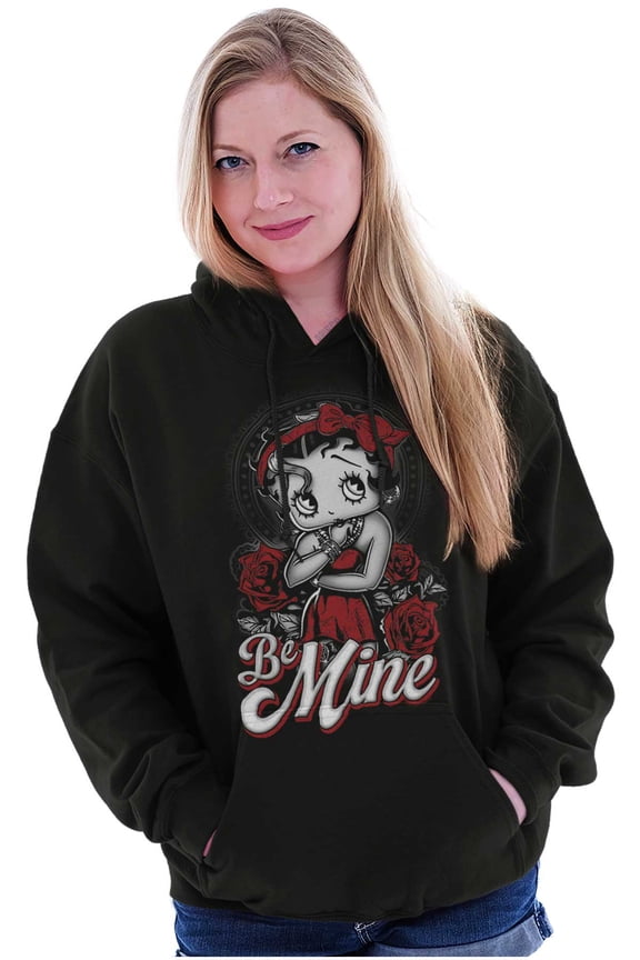 Vintage Betty Boop Roses Be Mine Hoodie Sweatshirt Women Brisco Brands S