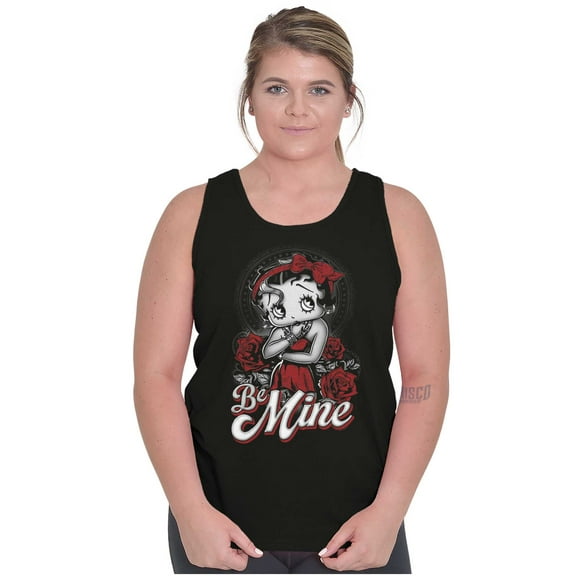 Vintage Betty Boop Roses Be Mine Tank Top Tee Shirt Women Brisco Brands S