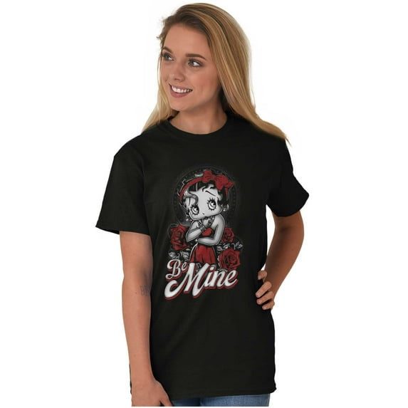 Vintage Betty Boop Roses Be Mine Women's Graphic T Shirt Tees Brisco Brands S
