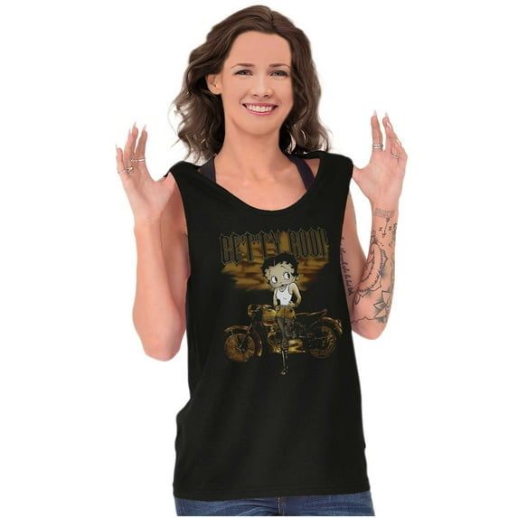 Vintage Betty Boop Tough Biker Babe Tank Top Tee Shirt Women Brisco Brands S