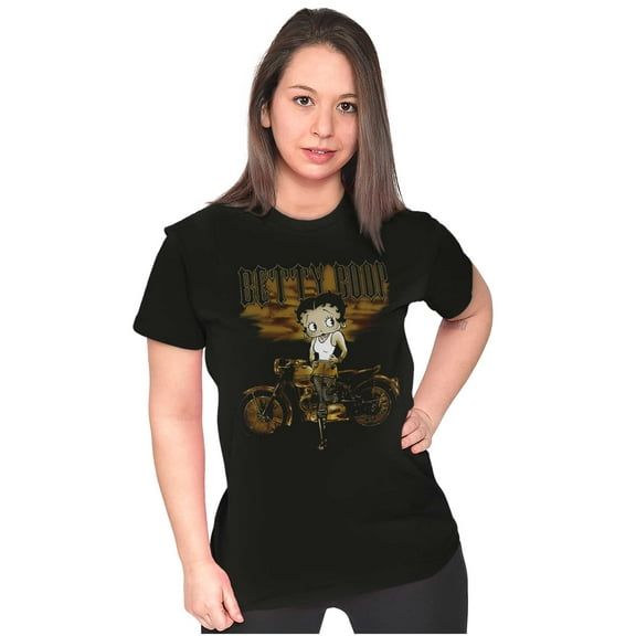 Vintage Betty Boop Tough Biker Babe Women's T Shirt Ladies Tee Brisco Brands X