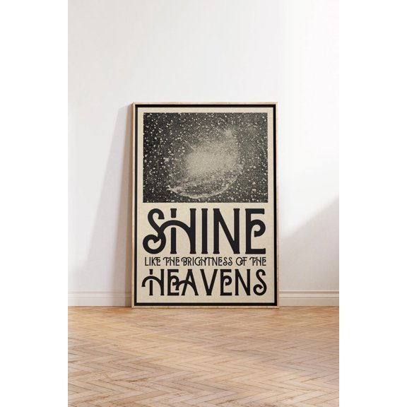 Vintage Bible Poster Daniel 12:3 Art Print Celestial Wall Art Godly Home Decor Scripture Artwork Heaven Poster , Poster Only