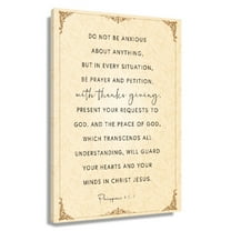 Vintage Bible Verse Canvas Wall Art Philippians 4 6-7 Pictures Painting Decor For Living Room Gallery Unframed 12x18 in