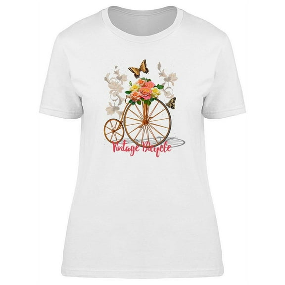 Vintage Bicycle Graphic T-Shirt Women -Image by Shutterstock, Female x-Large