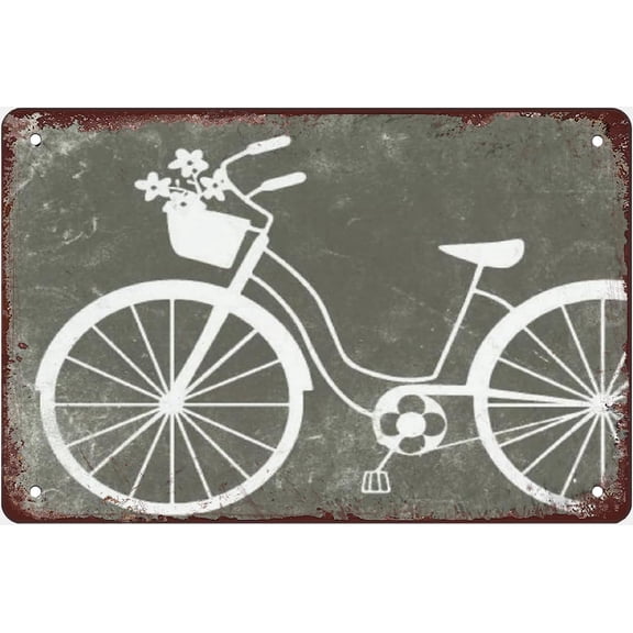 Vintage Bicycle Metal Tin Sign Wall Decor for Home Bathroom Patio Bar Pub, Creative Fun Gift for Men and Women, 8 x 12 Inch