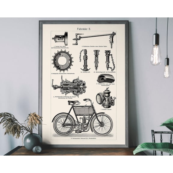 Vintage Bicycle Patent Print, Antique Sport Wall Art, Retro Cycling Illustration Wall Art, Modern Wall Decor, 8x12 UNFRAMED