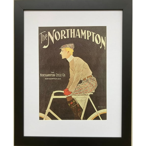 Vintage Bicycle Poster "Northampton Bicycles" (1895) Framed Art Generic