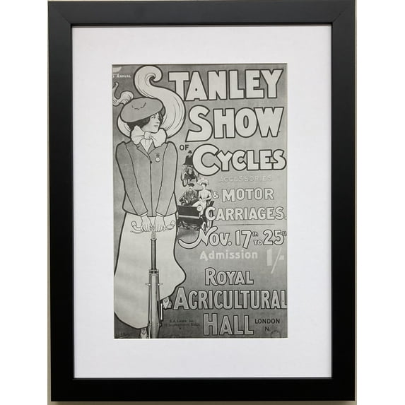Vintage Bicycle Poster "Stanley Show of Bicycles" (1899) Framed Art Generic