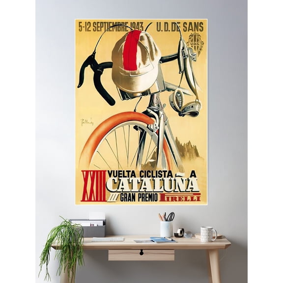 Vintage Bicycle Race Advert Italy Poster Wall Art, Modern Wall Decor For Living Room Bedroom, 24x36 UNFRAMED