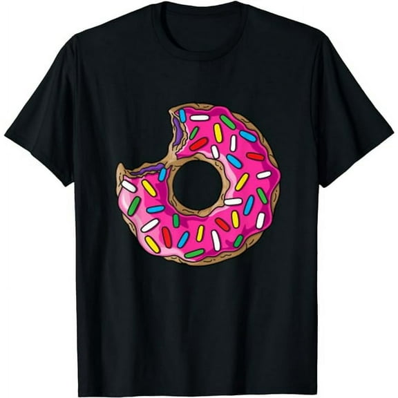 Vintage Big Pink Donut Shirt - Colorful Sprinkles Doughnut T-Shirt