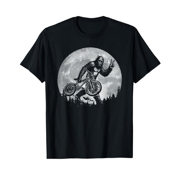 Vintage Bigfoot Bicycle Graphic T-Shirt for Mountain Biking Enthusiasts
