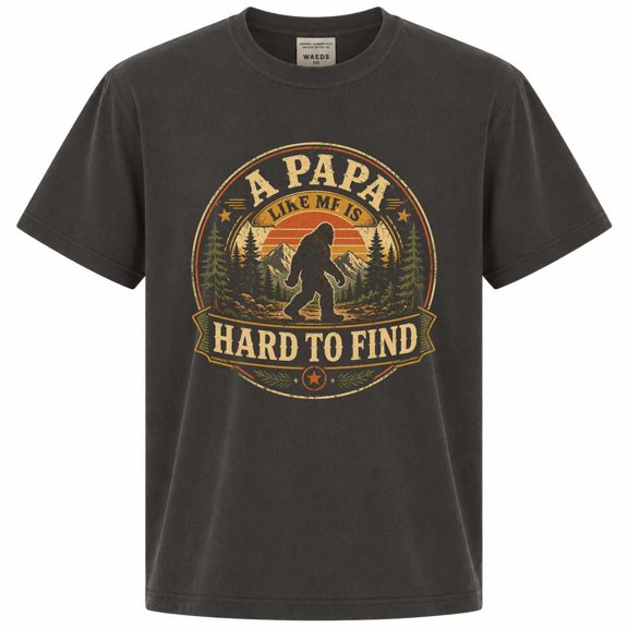 Vintage Bigfoot Papa T-Shirt A Papa Like Me Is Hard To Find Heritage Distressed Graphic Tee for Father's Day Gift