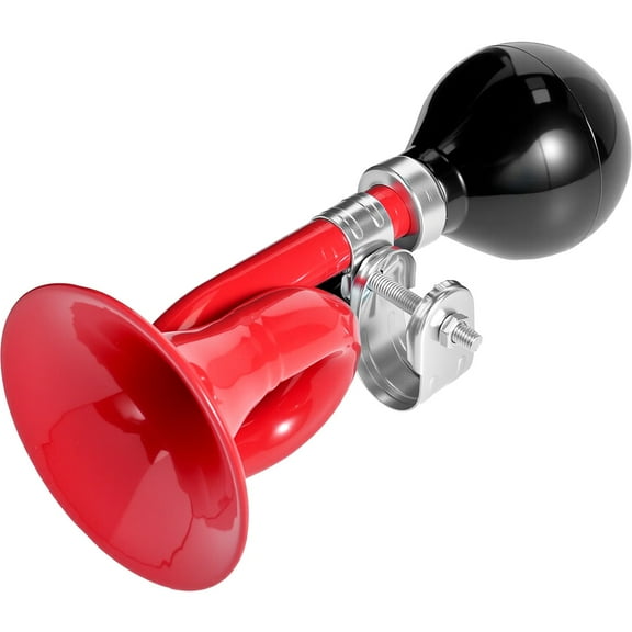 Vintage Bike Bell - Retro Red Classic Metal Bell for Cruiser and City Bikes, Bugle Horn, Retro Bike Horn for Kids and Adults, Loud Clear Sound