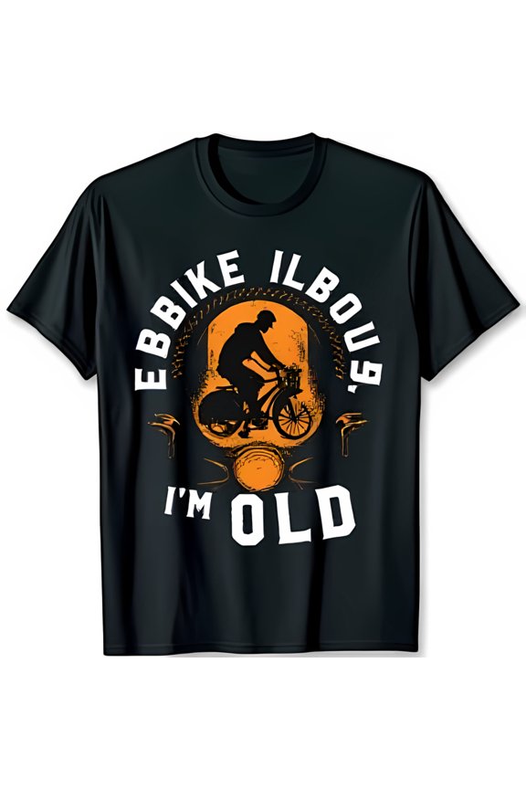 Vintage Bike Fun Graphic T-Shirt for Cyclists Black Tee