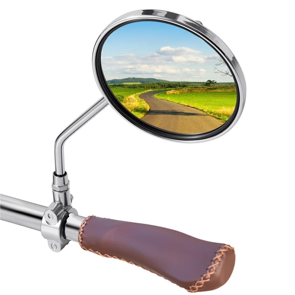 Vintage Bike Mirror - Metal Bicycle Rearview Mirrors for Handlebars, Classic Cruiser, Electric Bike Side Mirrors, Galvanized Steel Frame for Retro Bicycle Accessories