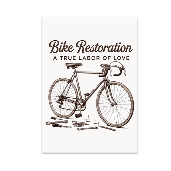 Vintage Bike Wall Decor - Bicycle Restoration Enthusiast - 13x19 Poster Print