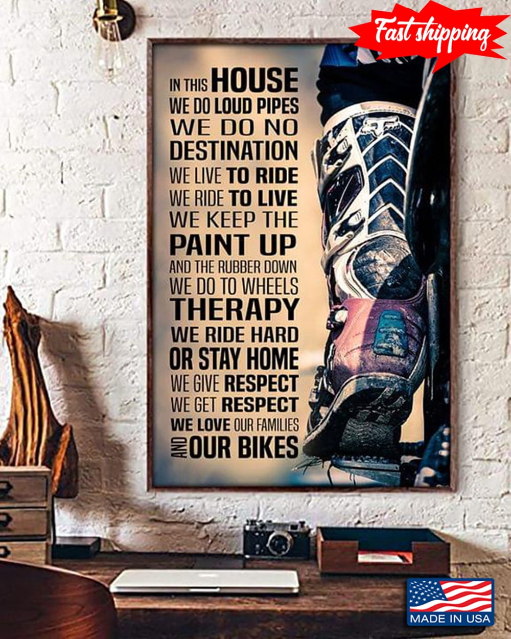 Vintage Biker In This House We Do Loud Pipes We Do No Destination We ...