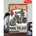 thumbnail image 1 of Vintage Biker On Bike Live To Ride Live Fast Die Last Ride To Live Two Wheels Forever 11 x 17 Inch Poster, 1 of 5