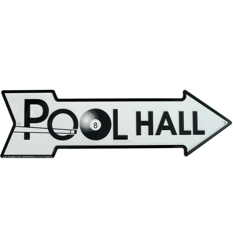 Vintage Style Pool Hall Billiards Table Bar Pub Tavern Metal Arrow Sign Wall Decor with Cue and 8 Ball Vintage Style Pool Hall Billiards Table Bar Pub Tavern Metal Arrow Sign Wall Decor with Cue and 8 Ball
