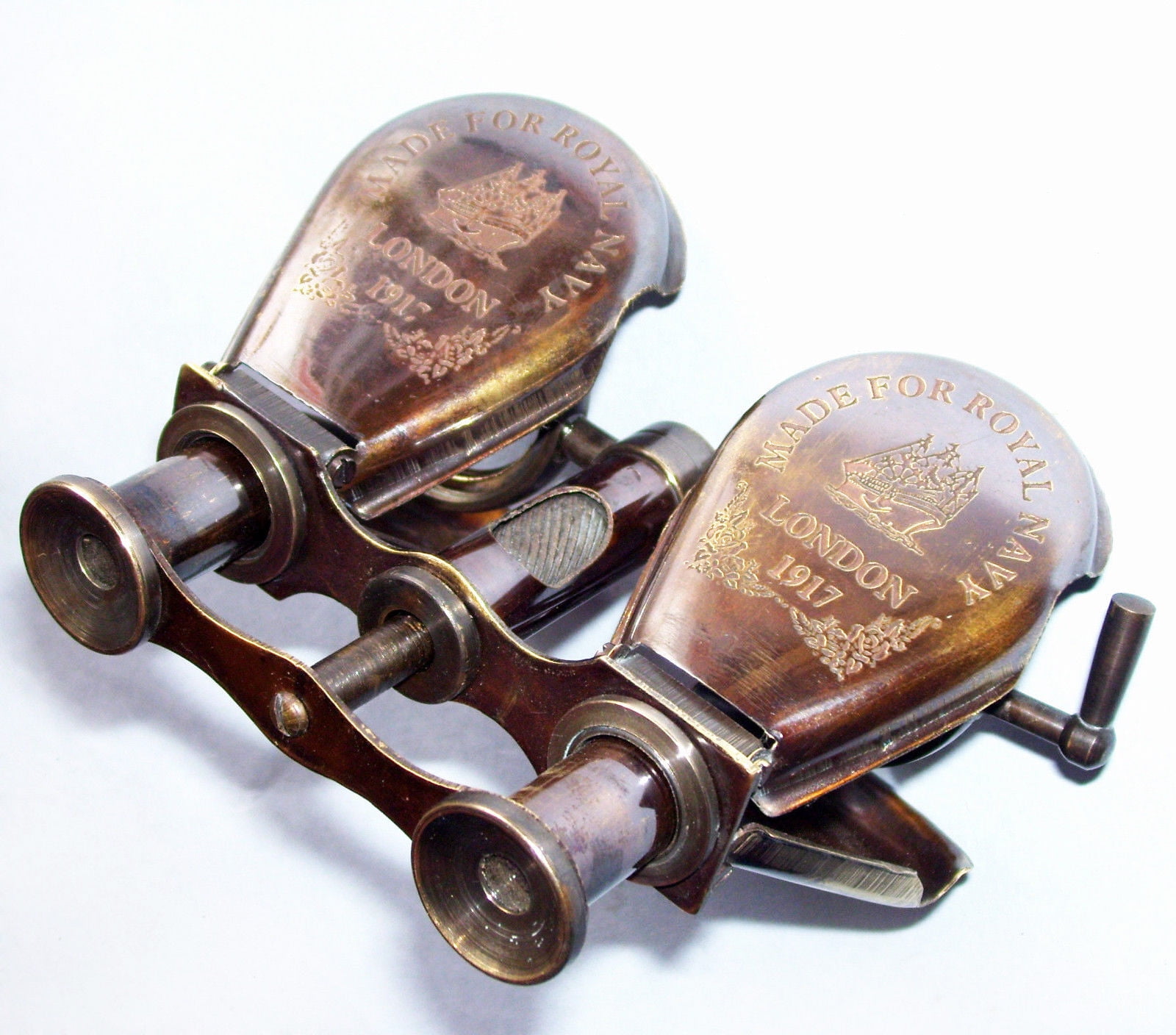 Vintage Binocular Folding Monocle Telescope Spyglass Solid Brass Antique Finish